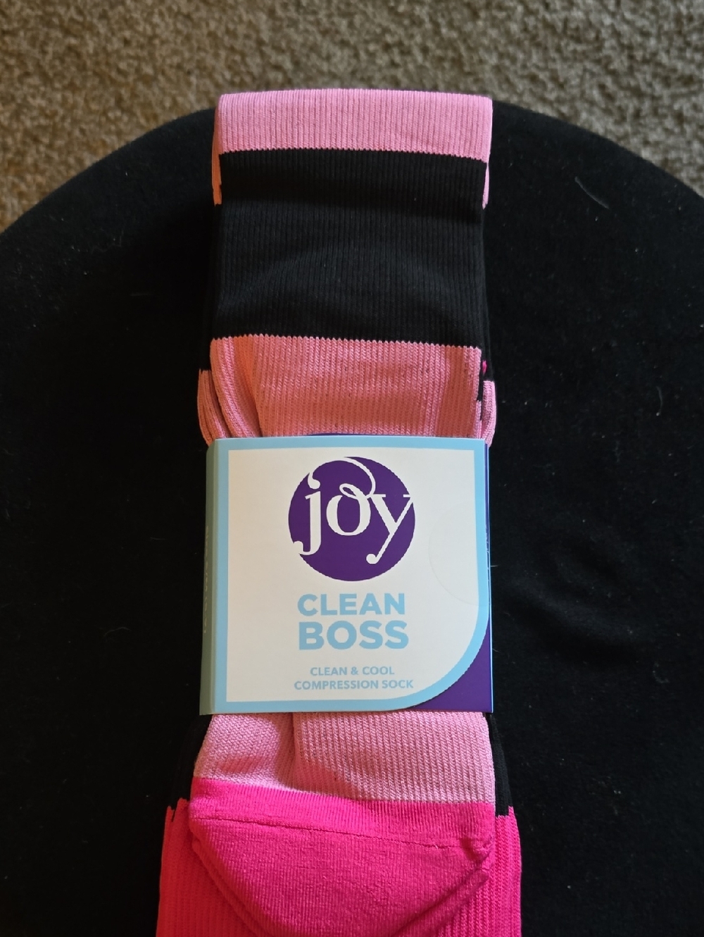$5 - MUST BUNDLE - NWT Joy Joy Women's Compression Socks - Pink and Black